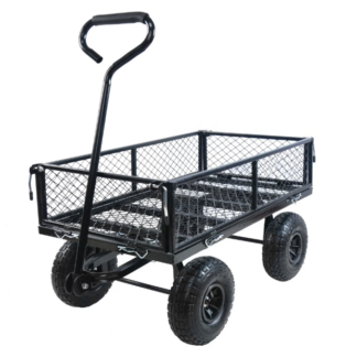 Jump Into Fun Wagon Cart, Metal Utility Wagon 660LBS Capacity, Garden Cart with Wheel, Mesh Metal Frame & Removable Sides, Yard Wagon Large Heavy Duty Wagon, Garden Cart and Wagon, Black