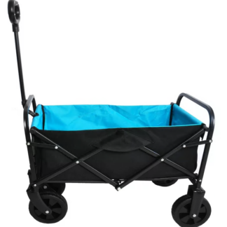 Jump Into Fun Collapsible Wagon, Mini Wagons Carts Heavy Duty Foldable with Push Bar, Beach Wagon with Big Wheels for Sand, Wagons for Kids for Camping, Shopping, Garden Utility Wagon, Beach Cart