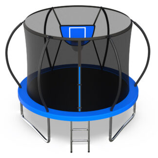 Jump Into Fun Trampoline, 10FT 12FT 14FT 16FT 1000LBS Trampoline for Adults and Kids, Trampoline with Enclosure, Basketball Hoop and Basketball, Outdoor Heavy Duty Pumpkin Trampoline