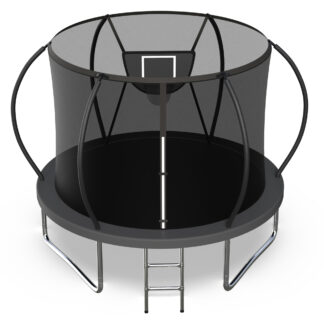 Jump Into Fun Trampoline 10FT 12FT 14FT 16FT, Trampoline with Enclosure, Basketball Hoop, 2 Balls and Ladder, 1000LBS Trampoline for 3-4 Kids, Outdoor No Gap Design Round Trampoline