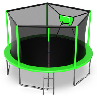 Jump Into Fun Trampoline 14FT 8 10 12 15 16FT Outdoor Trampoline for Kids and Adults with Enclosure and Basketball Hoop, 1400LBS Weight Capacity for 6-8 Adults and Kids, Easy Assembly