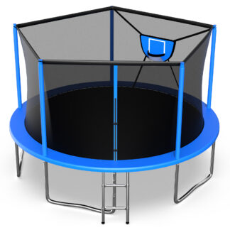 Jump Into Fun Trampoline 14FT 8 10 12 15 16FT Outdoor Trampoline for Kids and Adults with Enclosure and Basketball Hoop, 1400LBS Weight Capacity for 6-8 Adults and Kids, Easy Assembly