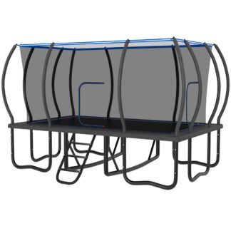 Jump Into Fun Rectangle Trampoline 10x17FT, 2000LBS Weight Capacity Heavy Duty Outdoor Large Gymnastics Trampolines for Kids and Adults with Enclosure Net