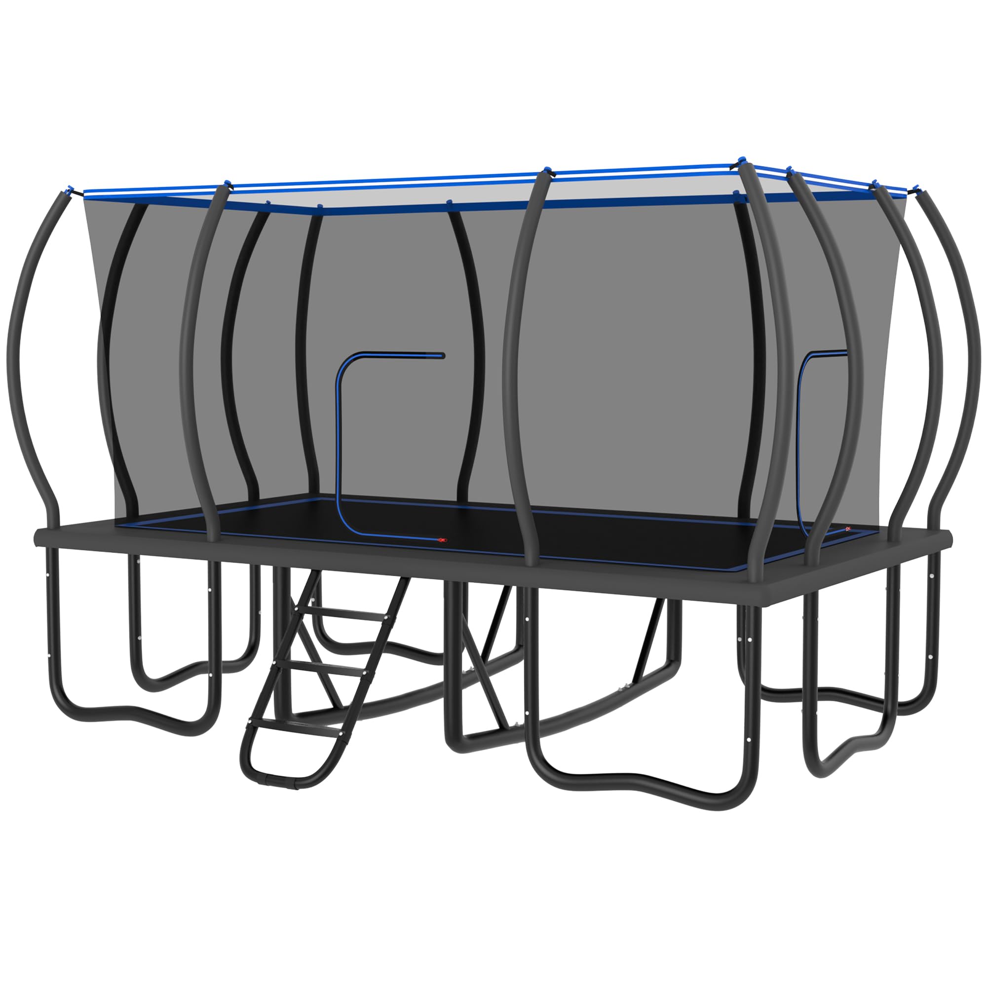 Jump Into Fun Rectangle Trampoline 10x17FT, 2000LBS Weight Capacity Heavy Duty Outdoor Large Gymnastics Trampolines for Kids and Adults with Enclosure Net