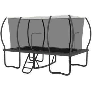 Jump Into Fun Rectangle Trampoline 8x14FT, 2000LBS Weight Capacity Heavy Duty Outdoor Large Gymnastics Trampolines for Kids and Adults with Enclosure Net