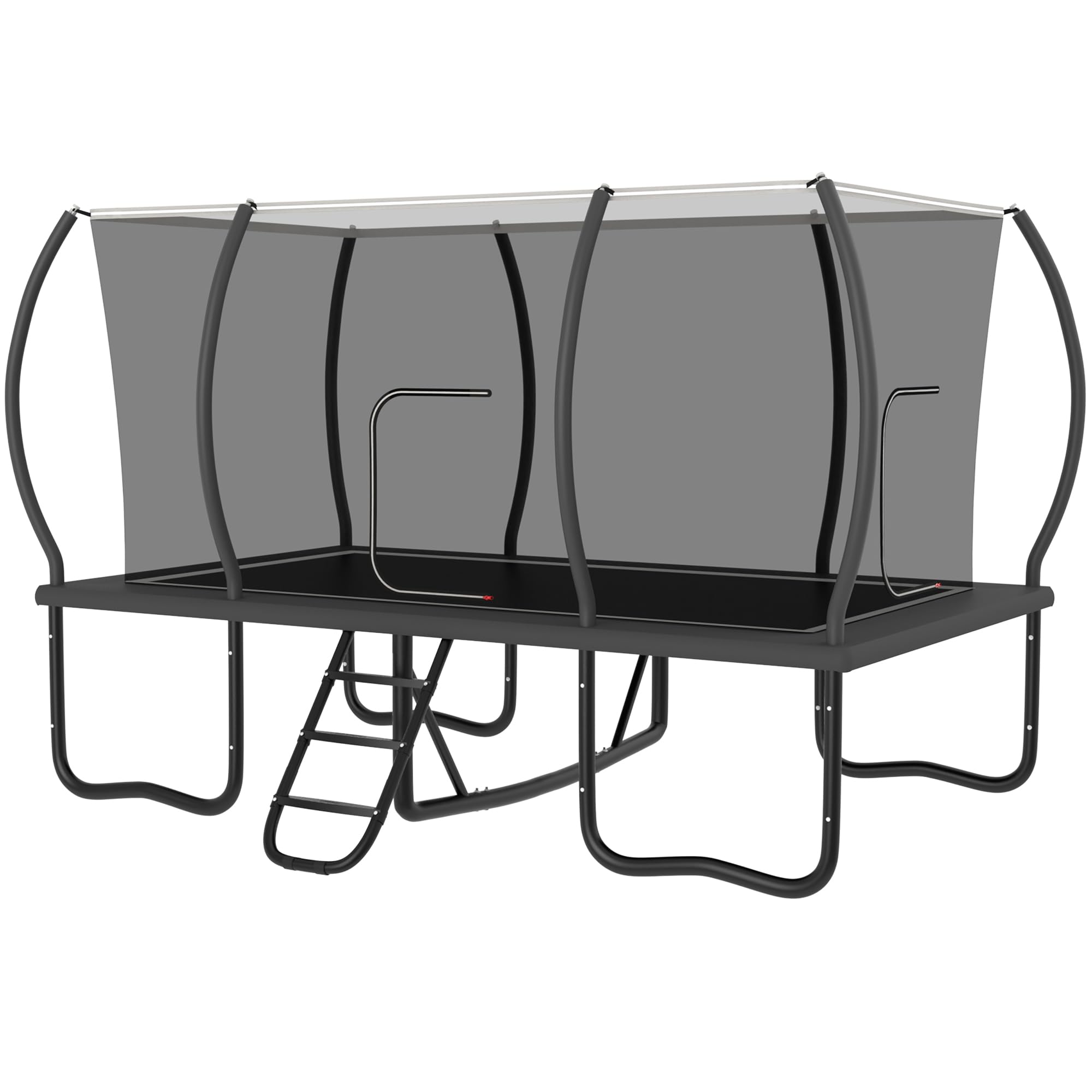 Jump Into Fun Rectangle Trampoline 8x14FT, 2000LBS Weight Capacity Heavy Duty Outdoor Large Gymnastics Trampolines for Kids and Adults with Enclosure Net