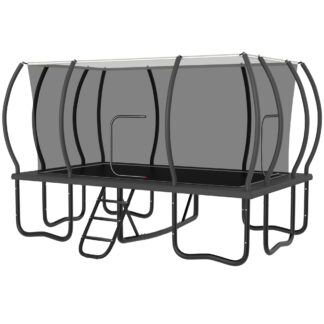 Jump Into Fun Rectangle Trampoline 9x15FT, Large Outdoor Trampolines for Kids and Adults, 2000LBS Weight Capacity Heavy Duty Backyard Gymnastics Trampoline with Safety Enclosure Net, Rust-Resistant