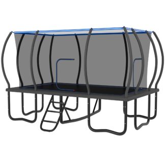Jump Into Fun Rectangle Trampoline 9x15FT, Large Outdoor Trampolines for Kids and Adults, 2000LBS Weight Capacity Heavy Duty Backyard Gymnastics Trampoline with Safety Enclosure Net, Rust-Resistant