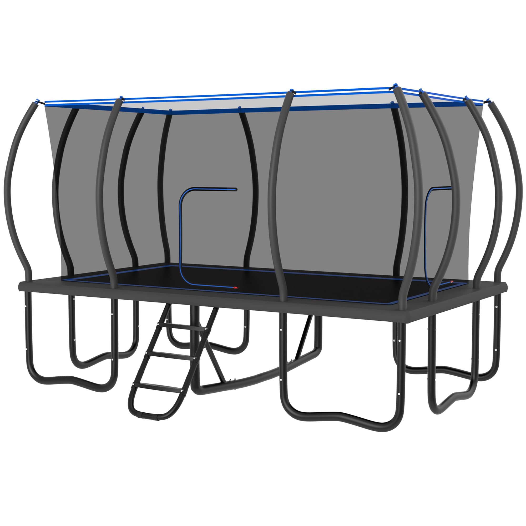 Jump Into Fun Rectangle Trampoline 9x15FT, Large Outdoor Trampolines for Kids and Adults, 2000LBS Weight Capacity Heavy Duty Backyard Gymnastics Trampoline with Safety Enclosure Net, Rust-Resistant